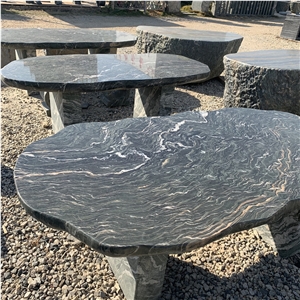 Natural Courtyard Granite Integrated Table & Chair For Home