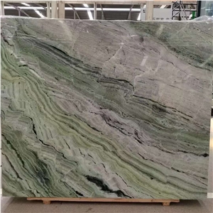 Natural Green Cloud Jade Marble Slab