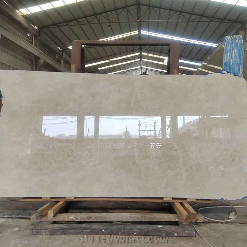 Polished Auman Beige Marble Floor Covering Slab Tile On Sale