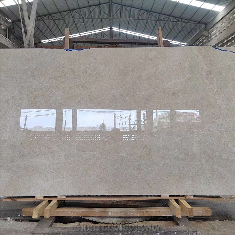 Polished Auman Beige Marble Floor Covering Slab Tile On Sale