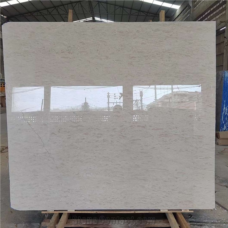 Polished Auman Beige Marble Floor Covering Slab Tile On Sale