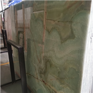 Translucent Light Green Onyx Slab For Interior Floor And Wall