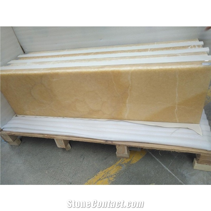 Wholesale Natural Good Price Translucent Orange Yellow Onyx