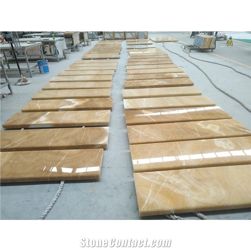Wholesale Natural Good Price Translucent Orange Yellow Onyx