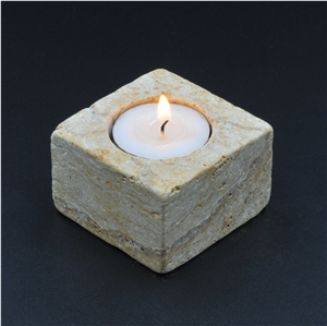 Multicolor Travertine 6X6x4cm Tealight Candle Holder