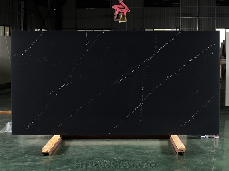 Black Quartz Engineered Stone Slab,Artificial Stone