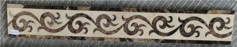 Interior Design Waterjet Stone Border Marble Floor Molding