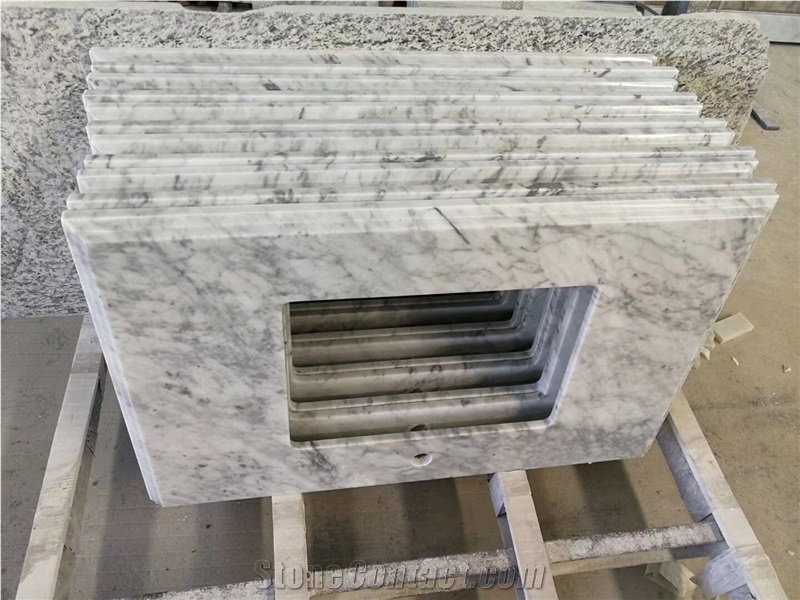 Laminated Edges Marble Vanity Top Stone Carrara Master Bath