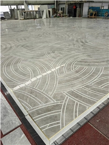 Luxury Lobby Floor Stone Waterjet Pattern Marble Medallion