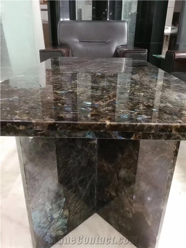 Luxury Stone Hotel Kitchen Countertop Prefab Labradorite Top