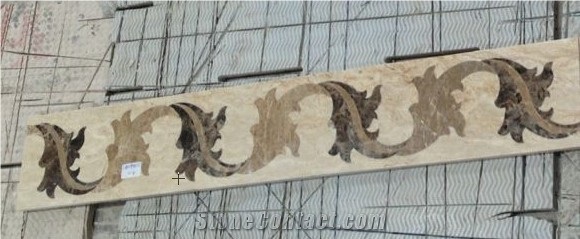 Marble Waterjet Design Floor Trim Stone Interior Wall Border