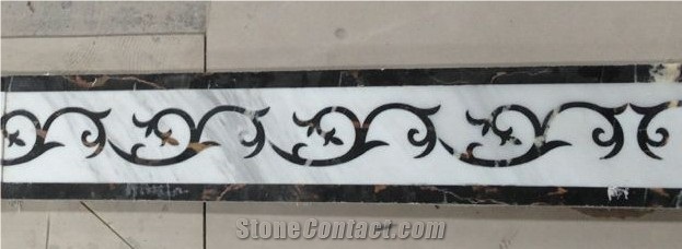 Marble Waterjet Design Floor Trim Stone Interior Wall Border