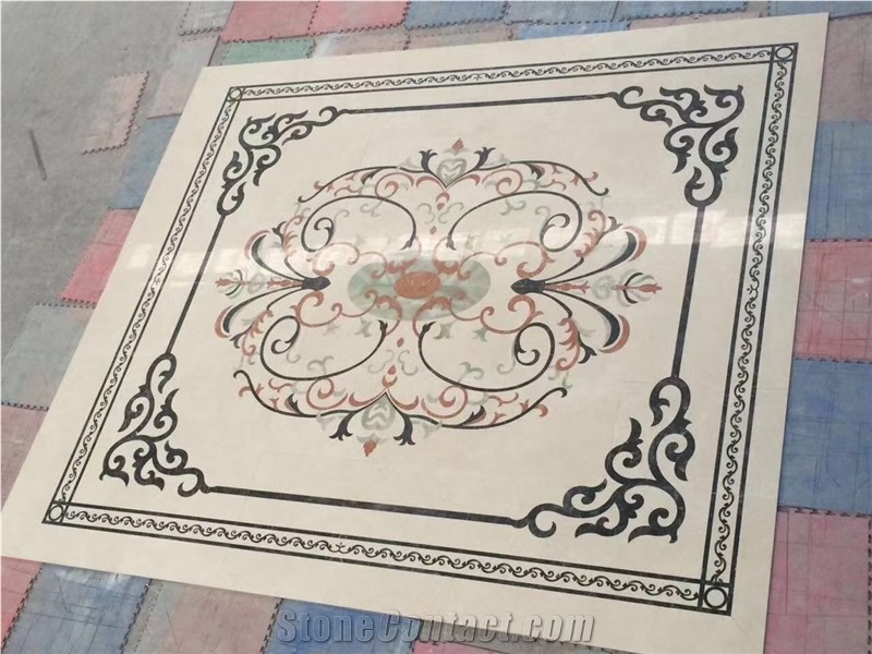 Marble Waterjet Medallion Stone Volakas Lobby Pattern Tile