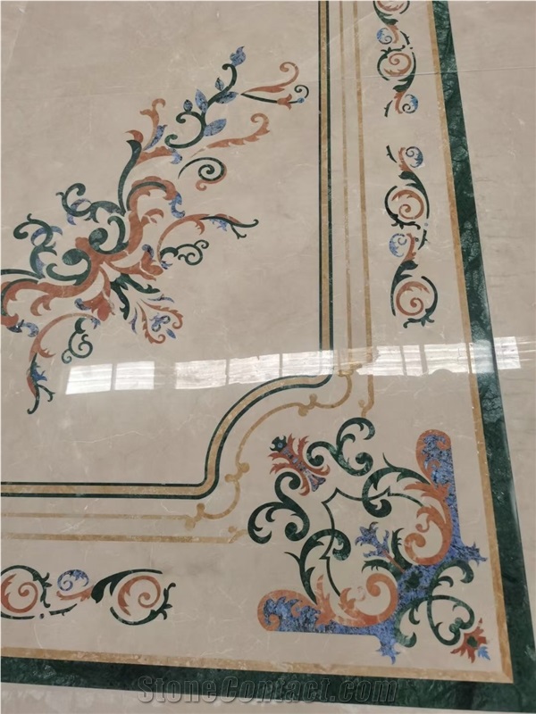 Marble Waterjet Medallion Stone Volakas Lobby Pattern Tile