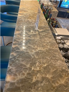 Prefab Stone Bathroom Countertop Green Onyx Master Bath Top