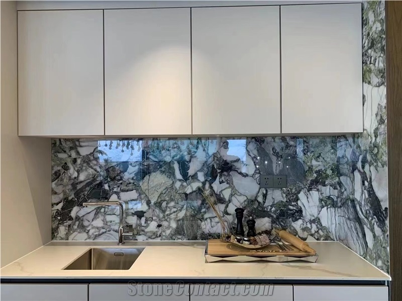 Prefab Stone Hotel Bath Top Marble Volakas Ogee Vanity Top
