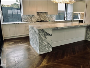 Prefab Stone Kitchen Island Tops Marble Calacatta Bench Top
