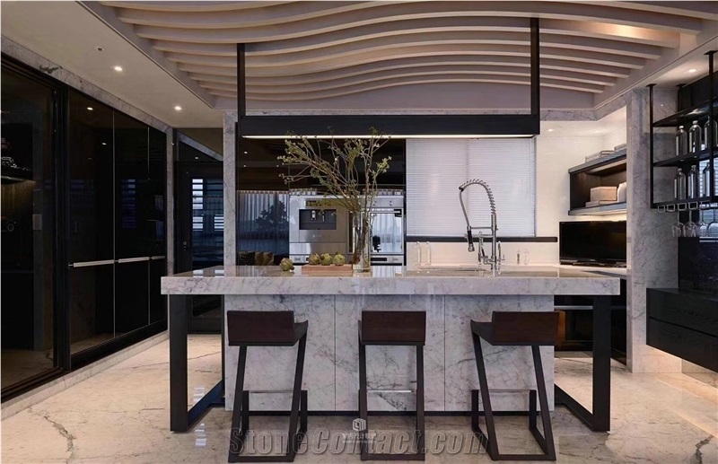 Prefab Stone Kitchen Island Tops Marble Calacatta Bench Top