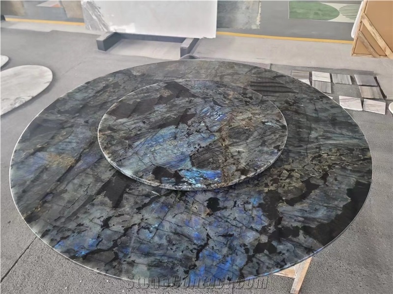 Round Stone Dining Table Granite Lemurian Waterjet Table Top