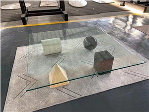 Round Stone Dining Table Granite Lemurian Waterjet Table Top