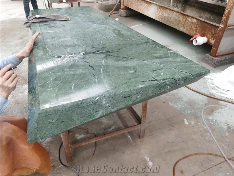Stone Reception Office Desk Marble Calacatta Cafe Furniture