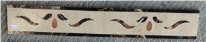 Stone Waterjet Floor Trim Marble Emperador Skirting Boards