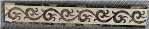 Stone Waterjet Floor Trim Marble Emperador Skirting Boards