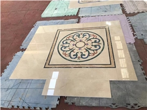 Stone Waterjet Medallion Round Marble Lobby Floor Medallion
