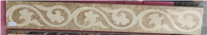 Waterjet Marble Floor Trim Stone Rosso Alicante Border Decos