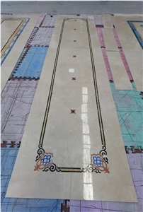 Waterjet Stone Floor Pattern Marble Lobby Carpet Pattern