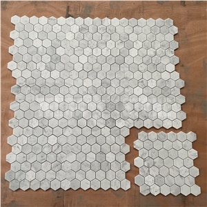 Bianco Carrara White Marble 2 Inch Hexagon Mosaic Floor Tile