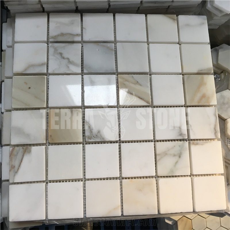Calacatta Gold Marble 2"X4" Subway Mosaic Brick Tile