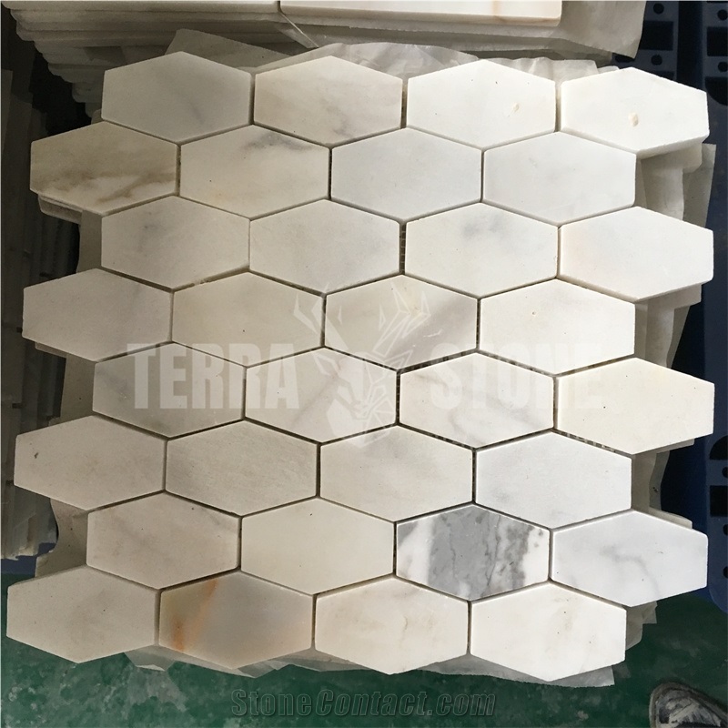 Calacatta Gold Marble 2"X4" Subway Mosaic Brick Tile