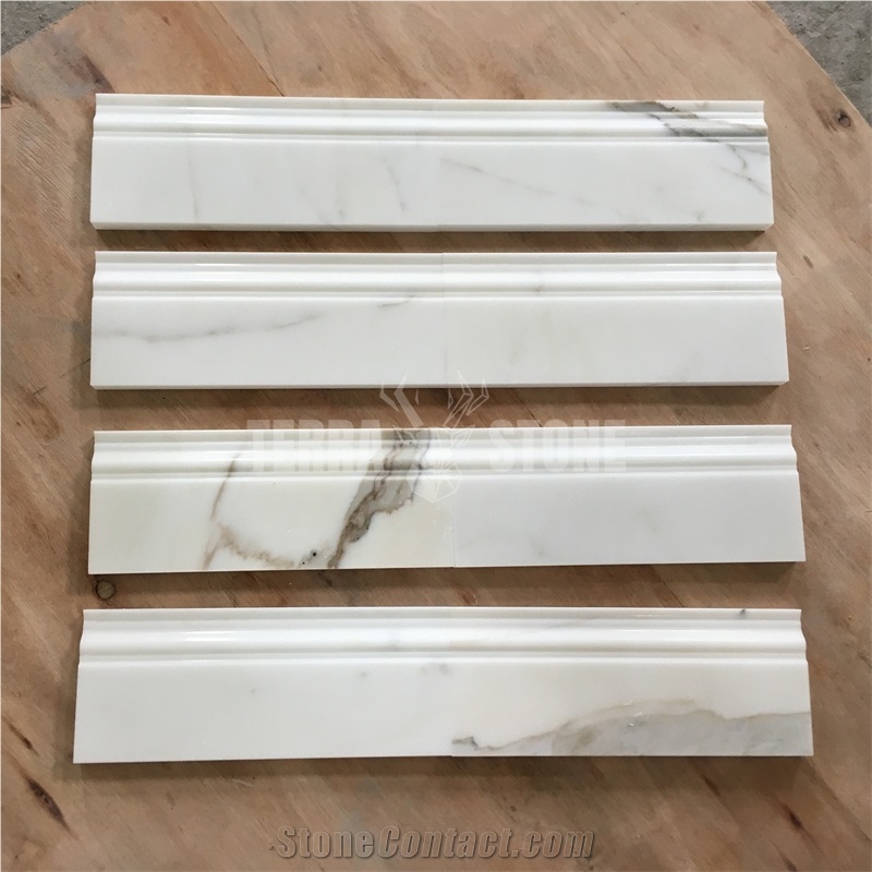 Calacatta Gold Marble Polished 12" Skirting Baseboard
