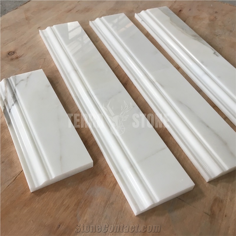 Calacatta Gold Marble Polished 12" Skirting Baseboard