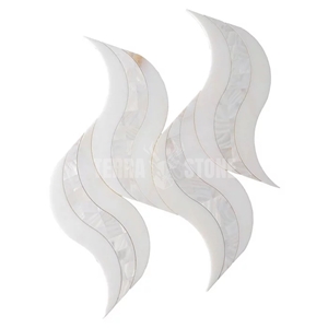 CALACATTA MOTHER OF PEARL WATERJET MARBLE MOSAIC