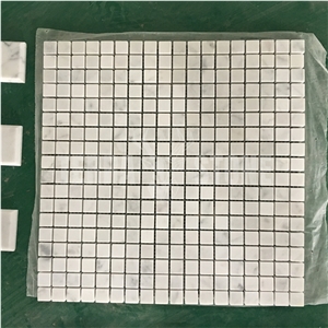 Carrara White Marble 1" Hexagon Mosaic Wall Tile Polished