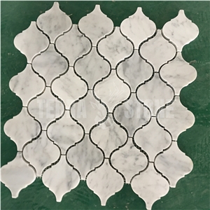 Carrara White Marble 1" Hexagon Mosaic Wall Tile Polished