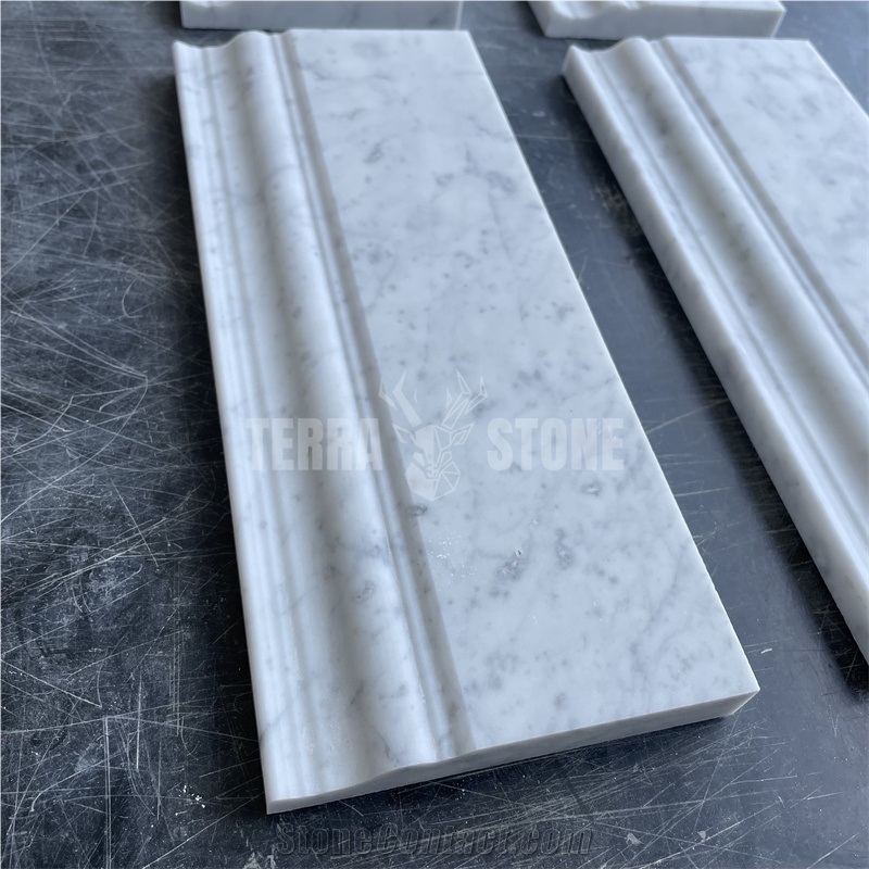 Carrara White Marble Baseboard Skirting Boards For Wall