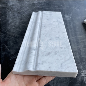 Carrara White Marble Baseboard Skirting Boards For Wall