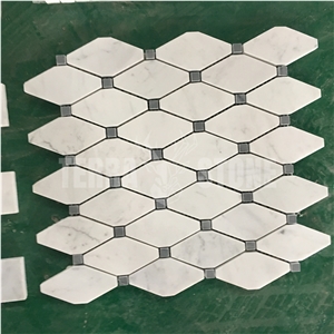 Italy Carrara C White Marble Mosaic Penny Round Pattern