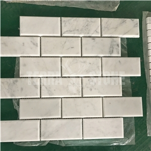 Italy Carrara C White Marble Mosaic Penny Round Pattern