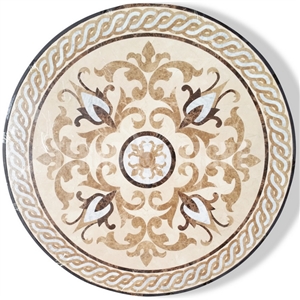 Round Or Square Marble Waterjet Medallion Pattern Flower