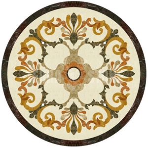 Round Or Square Marble Waterjet Medallion Pattern Flower