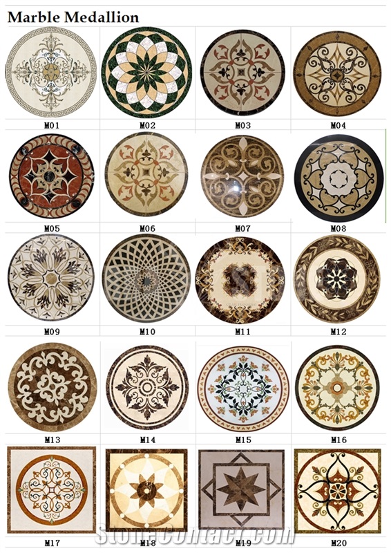 Round Square Natural Stone Marble Waterjet Medallion Floor