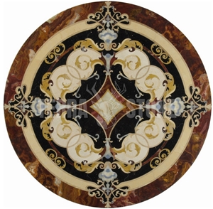 Round Square Natural Stone Marble Waterjet Medallion Floor
