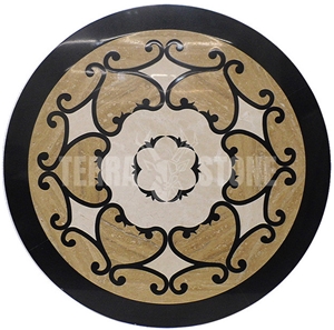 Round Square Natural Stone Marble Waterjet Medallion Floor