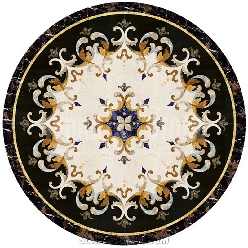 Round Square Natural Stone Marble Waterjet Medallion Floor