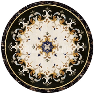 Round Square Natural Stone Marble Waterjet Medallion Floor
