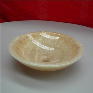Honey Onyx Round Over Countertop Bathroom Sink